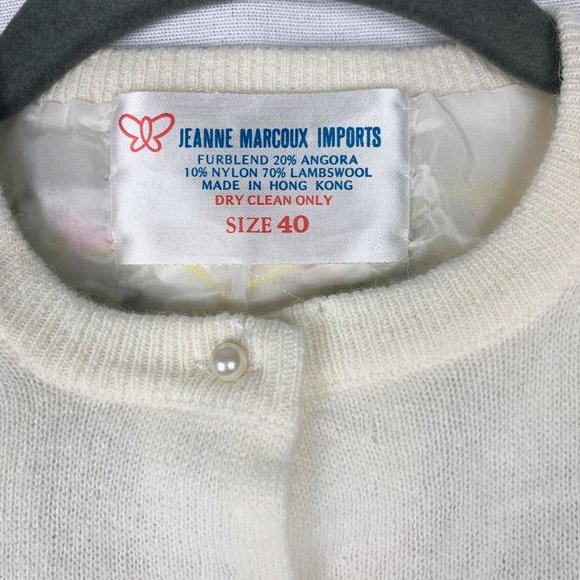 Vintage angora-blend embroidered cardigan - Picture 3 of 8